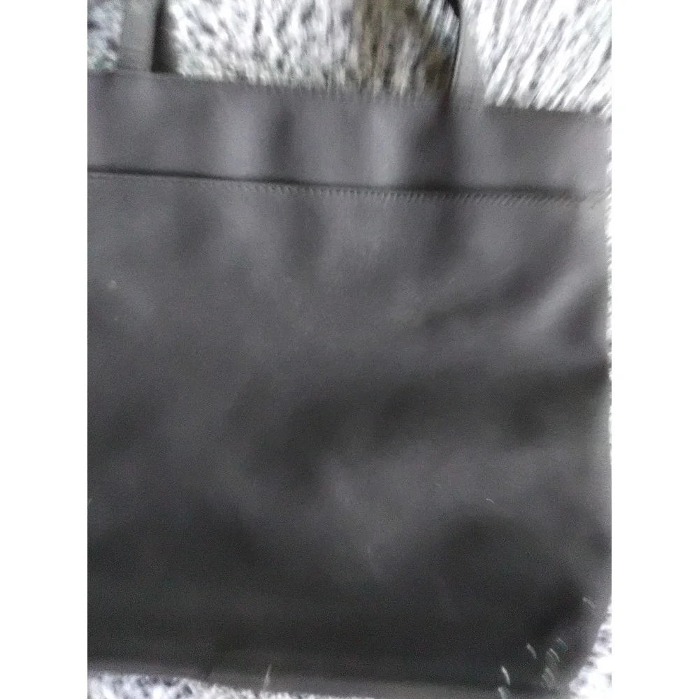 Black Floral Embroidered Shoulder Bag Zip Top Tote with Exterior Pocket